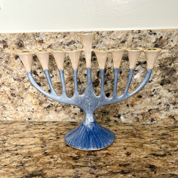 Hanukkah Menorah Enameled -  Includes Original Box - Picture 4 of 8